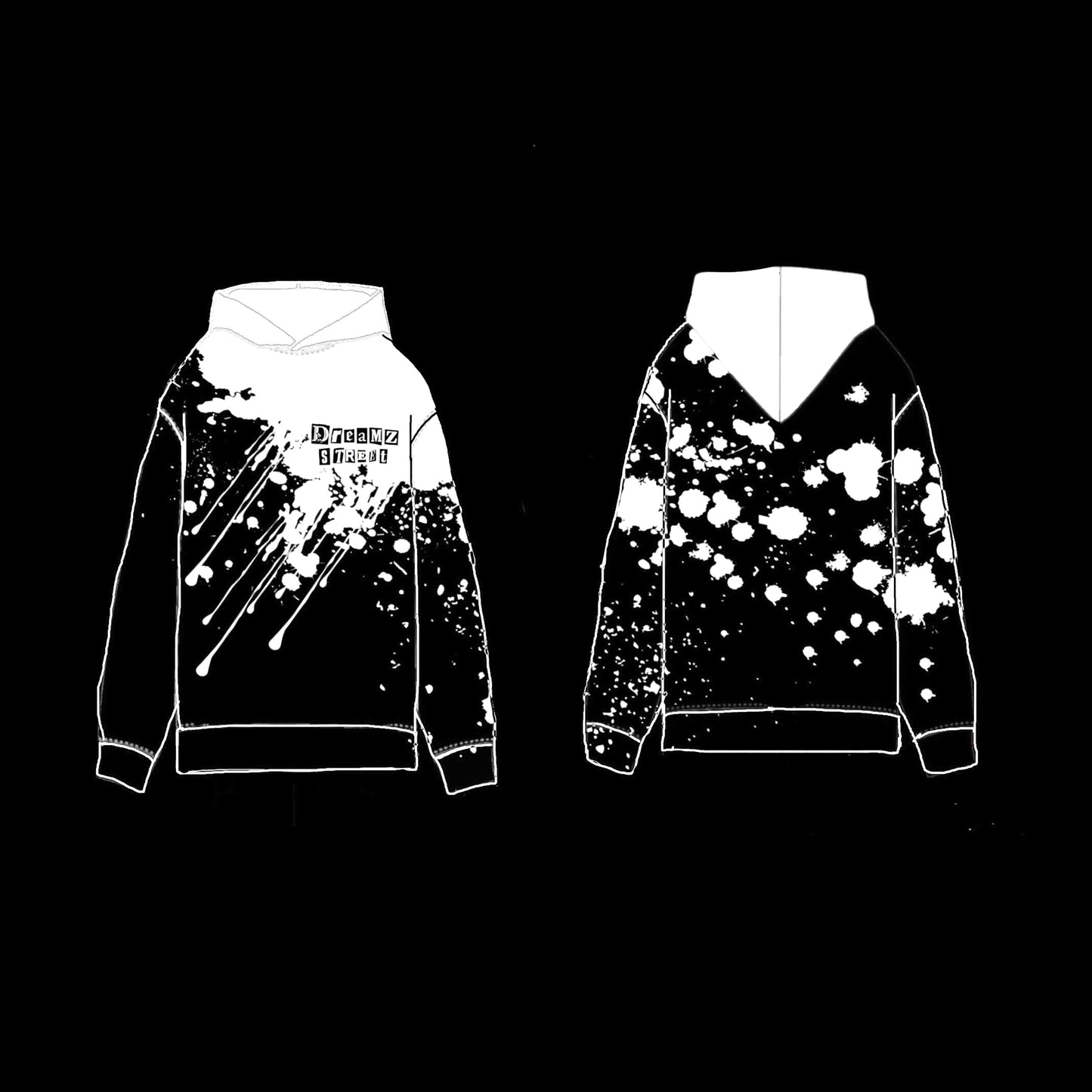 Splattered DreamzStreet Black Hoodie