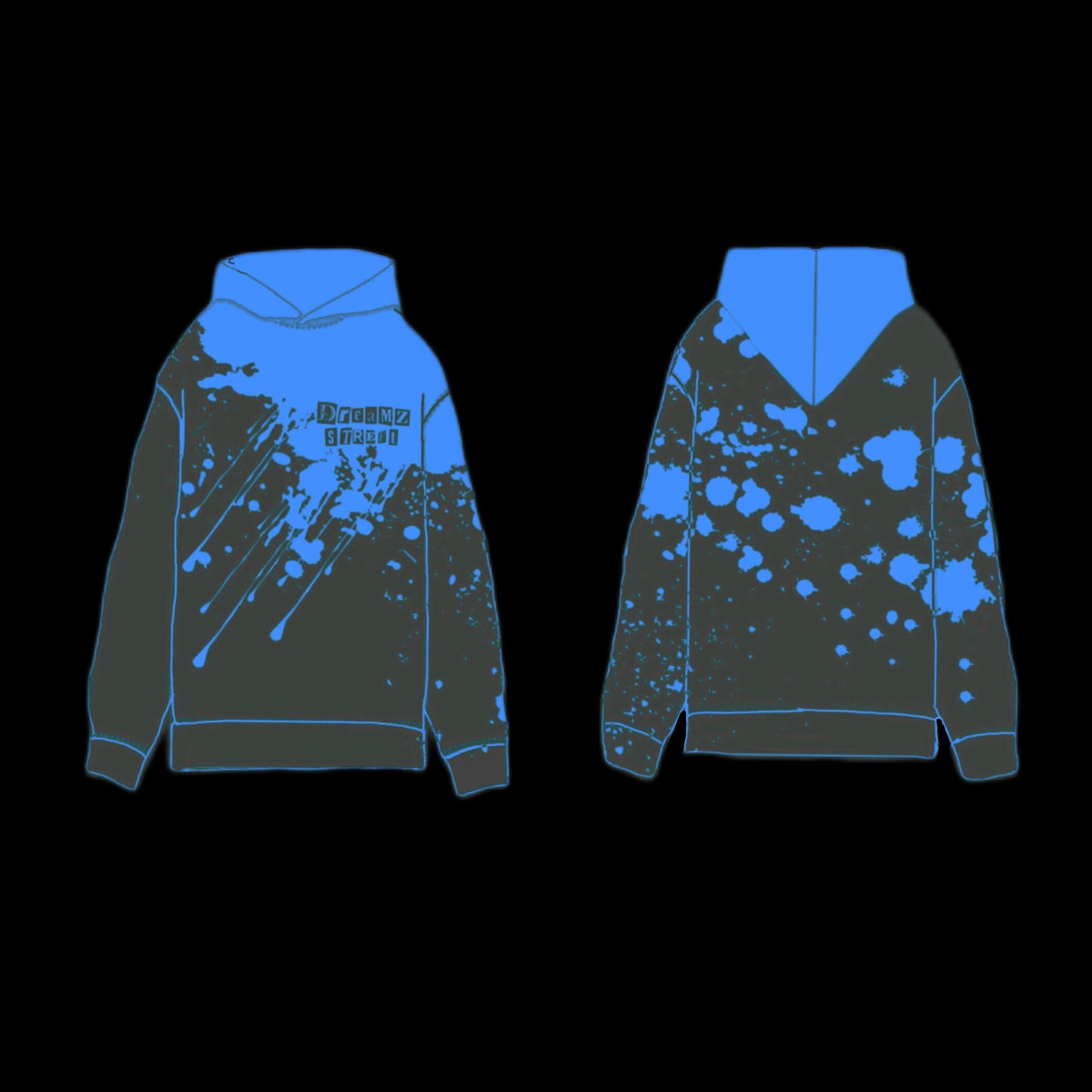 Splattered DreamzStreet Grey Hoodie